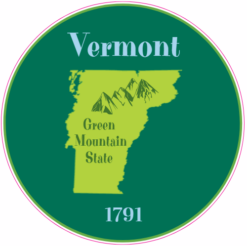 Vermont Green Mountain State Sticker – vinyl decal printed in the USA