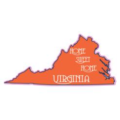 Virginia Home Sweet Home Sticker – vinyl decal printed in the USA