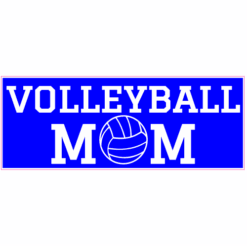 Volleyball Mom Blue Sticker – vinyl decal printed in the USA