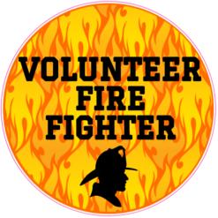 Volunteer Fire Fighter Circle Sticker – vinyl decal printed in the USA