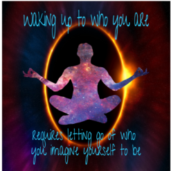 Waking Up To Who You Are Meditation Sticker – vinyl decal printed in the USA