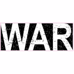 War Black Distressed Sticker – vinyl decal printed in the USA
