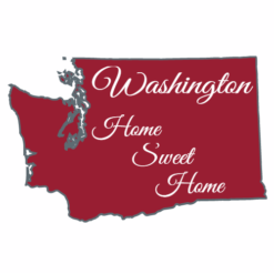 Washington Home Sweet Home State Sticker – vinyl decal printed in the USA