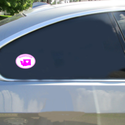 Washington State Heart Oval Car Sticker shown on a vehicle rear window