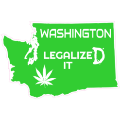 Washington State Legalized It Sticker – vinyl decal printed in the USA