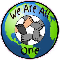 We Are All One Hands Together Sticker – vinyl decal printed in the USA