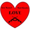 We Need Love Not Guns Heart Sticker – vinyl decal printed in the USA