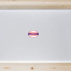 Weekend Hooker Rugby Ball Laptop Sticker shown on a laptop lid