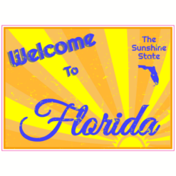Welcome To Florida Vintage Sticker – vinyl decal printed in the USA