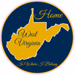 West Virginia Home Is Where I Belong Sticker – vinyl decal printed in the USA