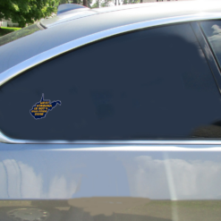 West Virginia Is Not A Gun Free Zone Car Sticker shown on a vehicle rear window