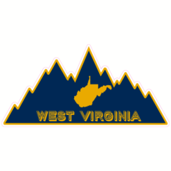 West Virginia Mountain Shaped Sticker – vinyl decal printed in the USA
