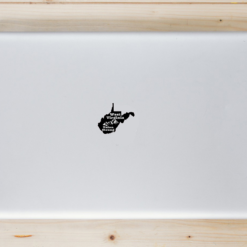 West Virginia Union Strong Laptop Sticker shown on a laptop lid