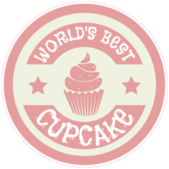 World's Best Cupcake Circle Sticker – vinyl decal printed in the USA