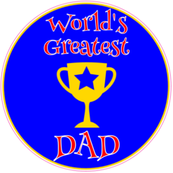 World's Greatest Dad Blue Circle Decal – vinyl decal printed in the USA