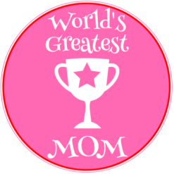 World's Greatest Mom Pink Circle Sticker – vinyl decal printed in the USA