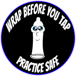 Wrap Before You Tap Sticker – vinyl decal printed in the USA
