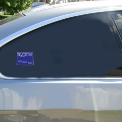 Wyoming Home Sweet Home State Car Sticker shown on a vehicle rear window