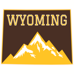 Wyoming Mountains State Shaped Sticker – vinyl decal printed in the USA