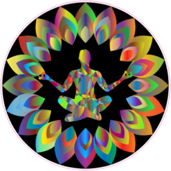 Yoga Meditation Prism Circle Sticker – vinyl decal printed in the USA