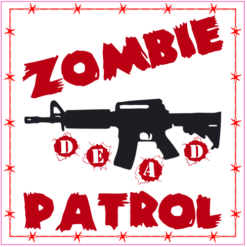 Zombie Patrol Dead Square Sticker – vinyl decal printed in the USA