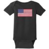 American Vintage Flag Baby One Piece Black - US Custom Tees