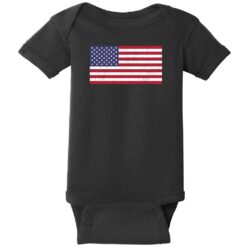 American Vintage Flag Baby One Piece Black - US Custom Tees