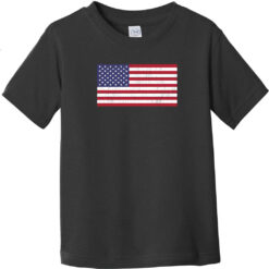 American Vintage Flag Toddler T-Shirt Black - US Custom Tees