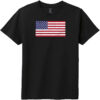 American Vintage Flag Youth T-Shirt Black - US Custom Tees