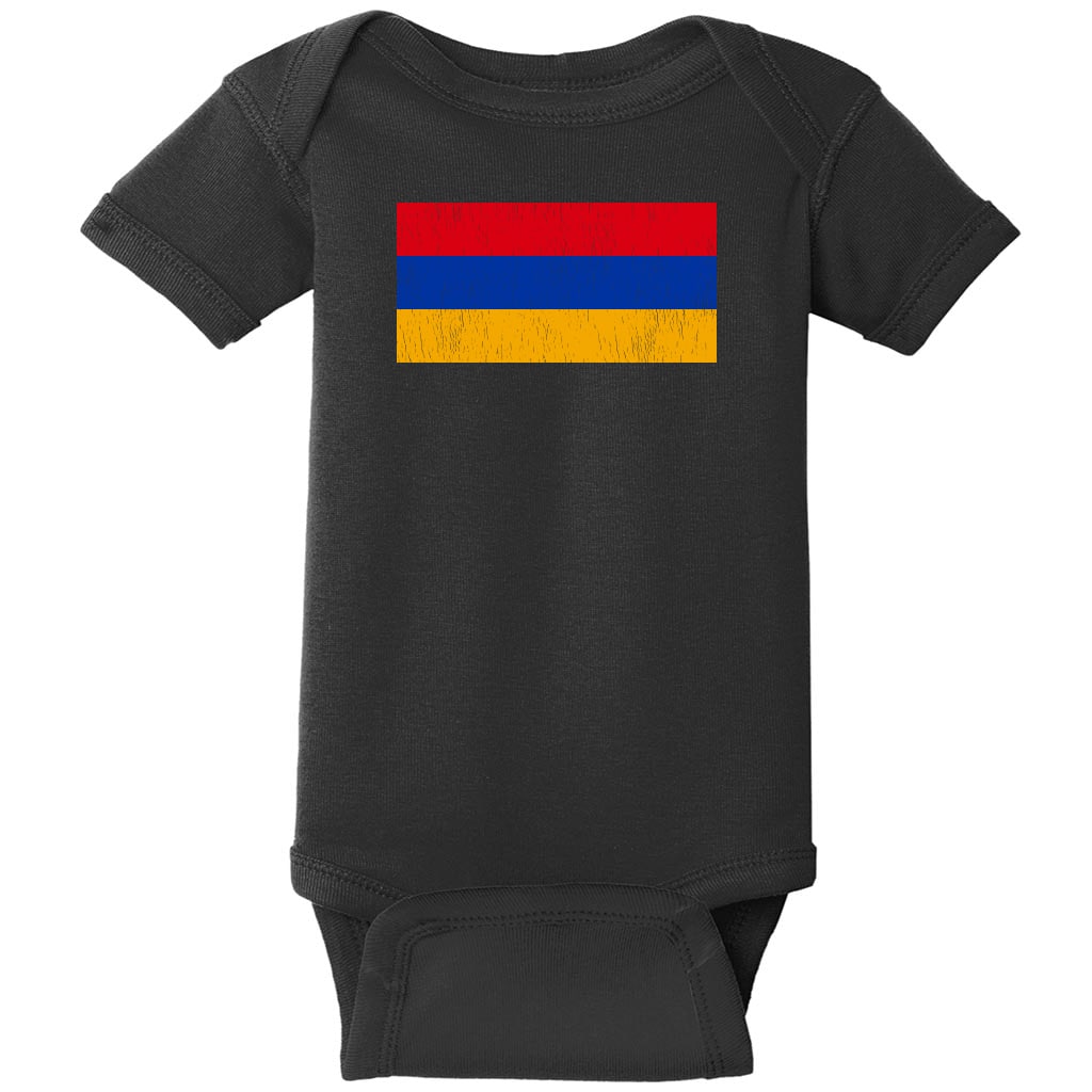 Armenia Vintage Flag Baby One Piece Black - US Custom Tees
