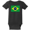 Brazil Vintage Flag Baby One Piece Black - US Custom Tees