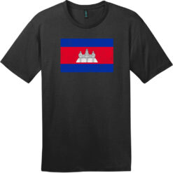 Cambodia Vintage Flag T-Shirt Jet Black - US Custom Tees