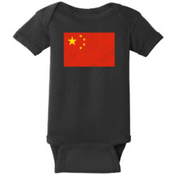 China Vintage Flag Baby One Piece Black - US Custom Tees