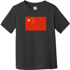 China Vintage Flag Toddler T-Shirt Black - US Custom Tees