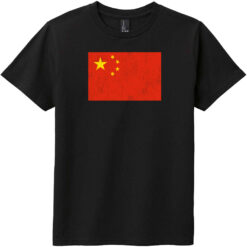 China Vintage Flag Youth T-Shirt Black - US Custom Tees
