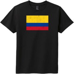 Colombia Vintage Flag Youth T-Shirt Black - US Custom Tees