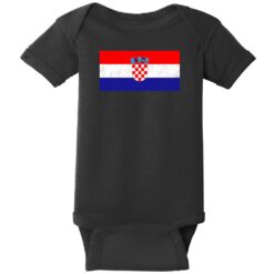 Croatia Vintage Flag Baby One Piece Black - US Custom Tees