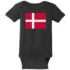Denmark Vintage Flag Baby One Piece Black - US Custom Tees
