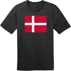 Denmark Vintage Flag T-Shirt Jet Black - US Custom Tees