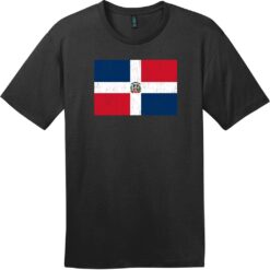 Dominican Republic Vintage Flag T-Shirt Jet Black - US Custom Tees