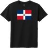 Dominican Republic Vintage Flag Youth T-Shirt Black - US Custom Tees