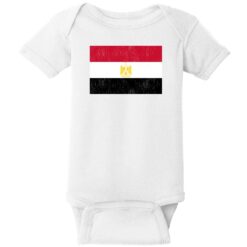 Egypt Vintage Flag Baby One Piece White - US Custom Tees