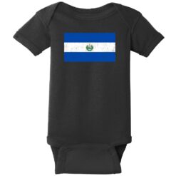 El Salvador Vintage Flag Baby One Piece Black - US Custom Tees