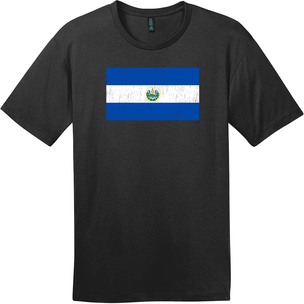 El Salvador Vintage Flag T-Shirt Jet Black - US Custom Tees