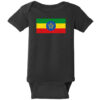 Ethiopia Vintage Flag Baby One Piece Black - US Custom Tees