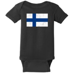 Finland Vintage Flag Baby One Piece Black - US Custom Tees