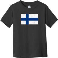 Finland Vintage Flag Toddler T-Shirt Black - US Custom Tees
