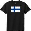 Finland Vintage Flag Youth T-Shirt Black - US Custom Tees