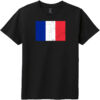 France Vintage Flag Youth T-Shirt Black - US Custom Tees