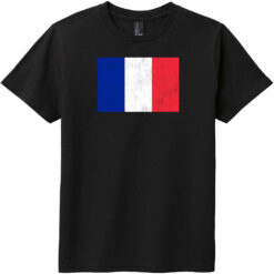 France Vintage Flag Youth T-Shirt Black - US Custom Tees